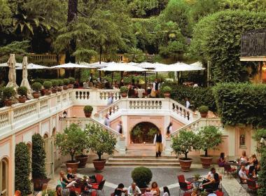Italský hotel De Russie v centru Říma