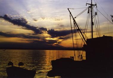 Zapadající slunce v Ligurii