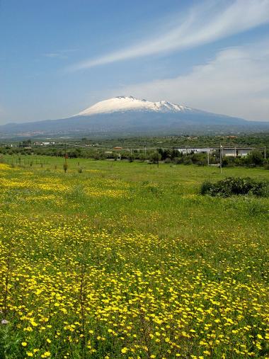 Sicilská sopka Etna