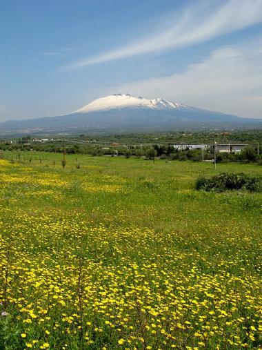 Sicilská sopka Etna